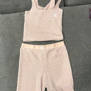 Fuzzy Calvin Klein Pajama Set